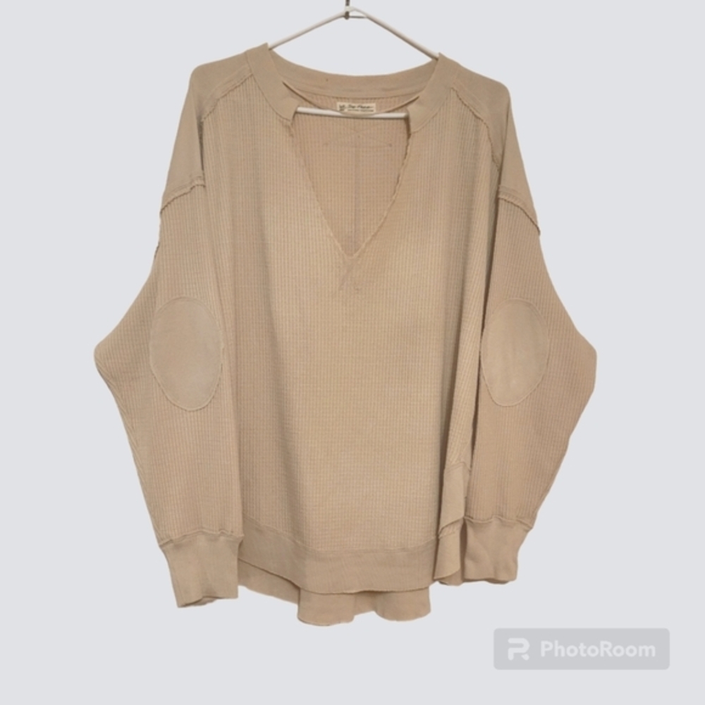 We The Free Waffle knit V neck‎ pullover top